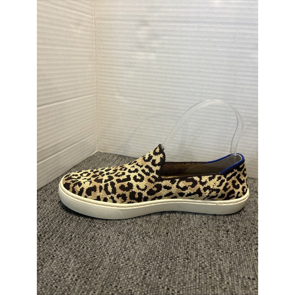 Rothys Shoes Women's 8.5 Slip On The Sneaker Animal Print Knit Cheetah Camo Cat - Picture 7 of 13